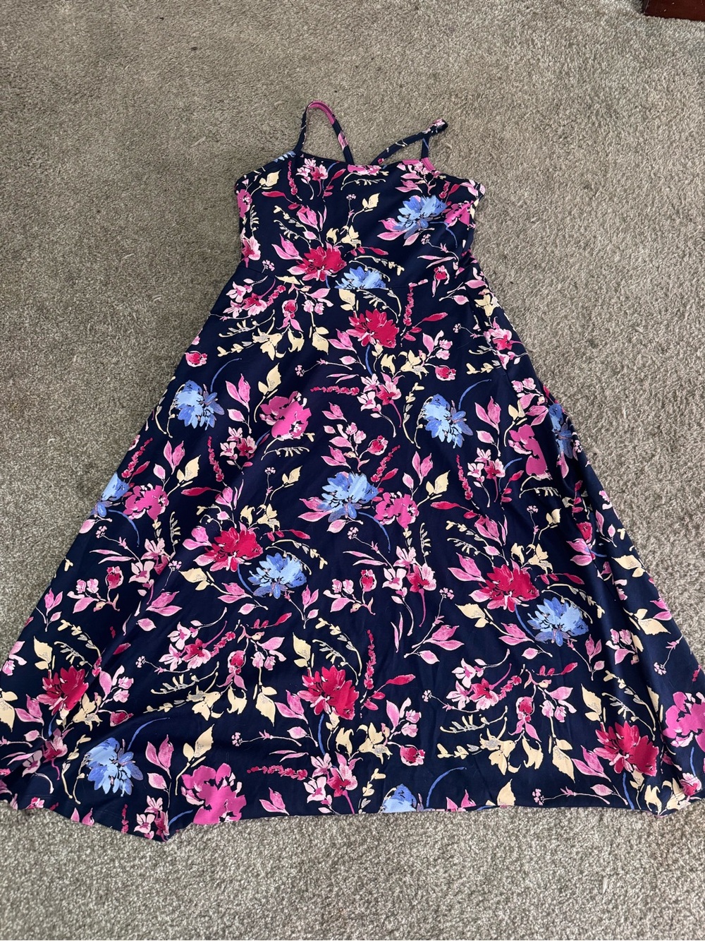 Pact organic cotton Floral fit and flare Midi Dress in day spring blooms. - Picture 6 of 11